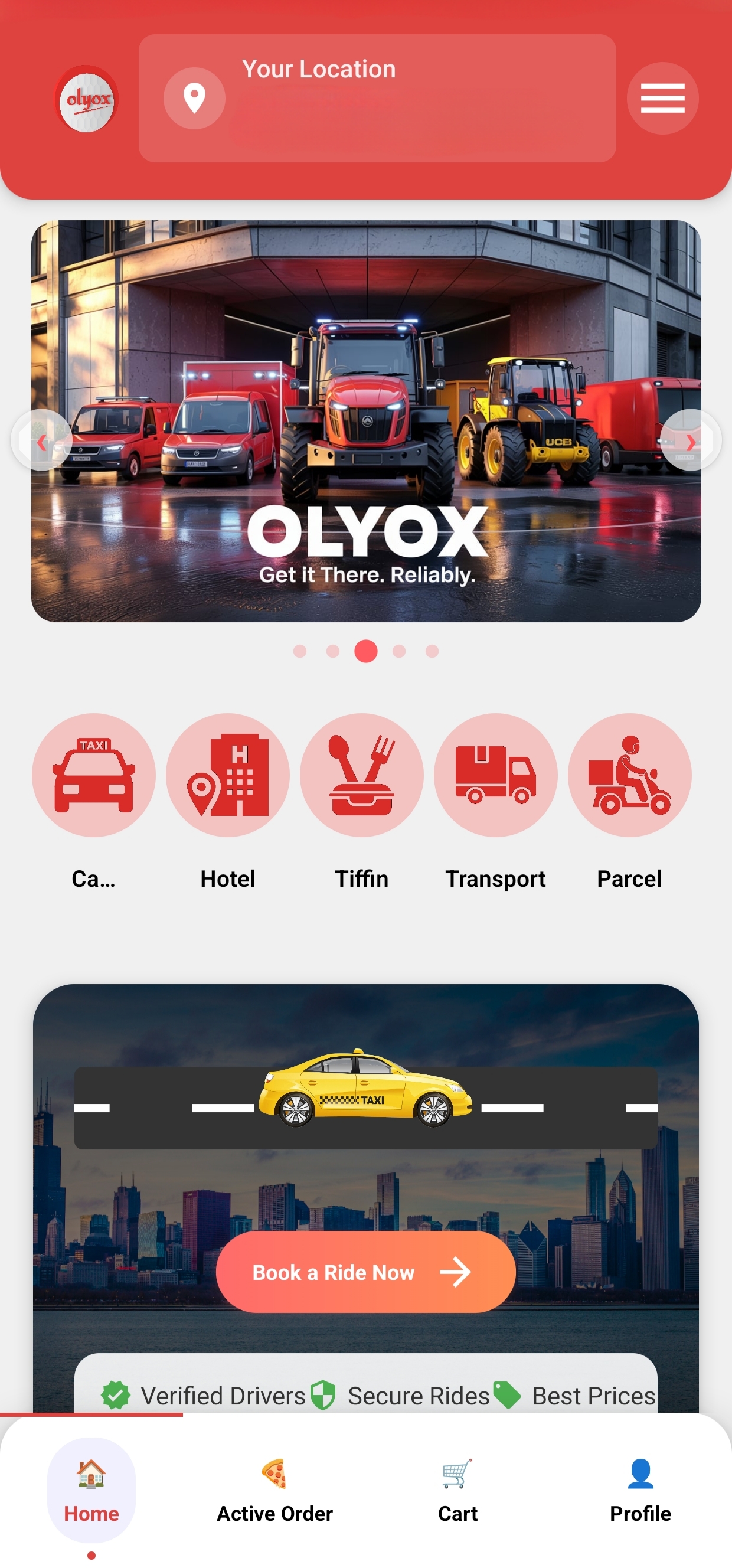 Olyox User App Screen